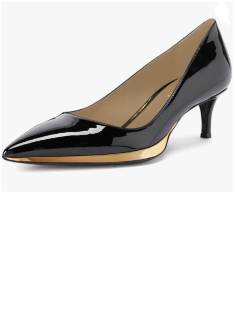 YDN Black Kitten Heeled Pumps Pointed Toe Dress Shoes for Office Lady